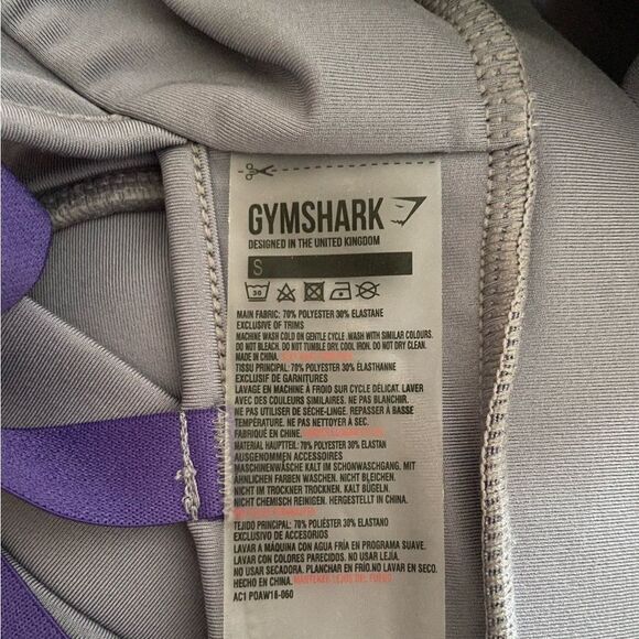 Women’s Gymshark Asymmetrical Purple Sports Bra Size Small - Picture 5 of 8
